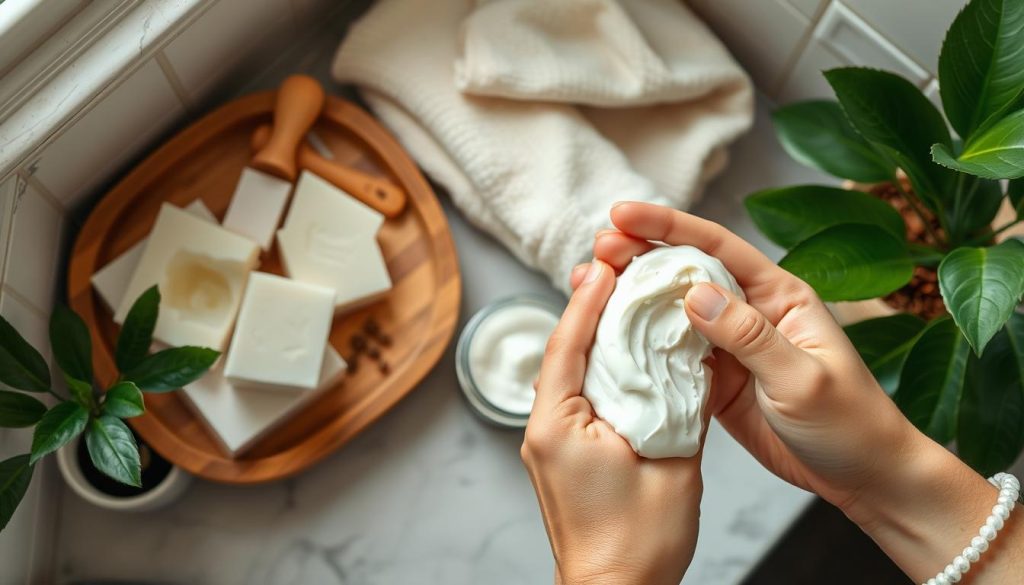 Anwendung von Handcreme