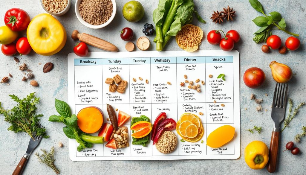 Mahlzeitenplan für gesunde Ernährungsumstellung