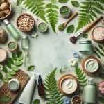 Vegane Kosmetik: Ästhetische Darstellung mit Natur- und Nachhaltigkeitsfokus.