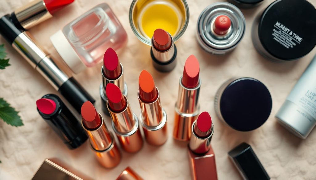 Lippenstift und Lippenpflege