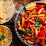 fajitas mit mais tortillas