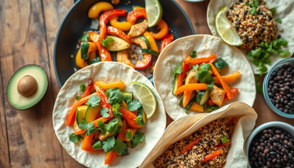 gesunde vegetarische fajitas