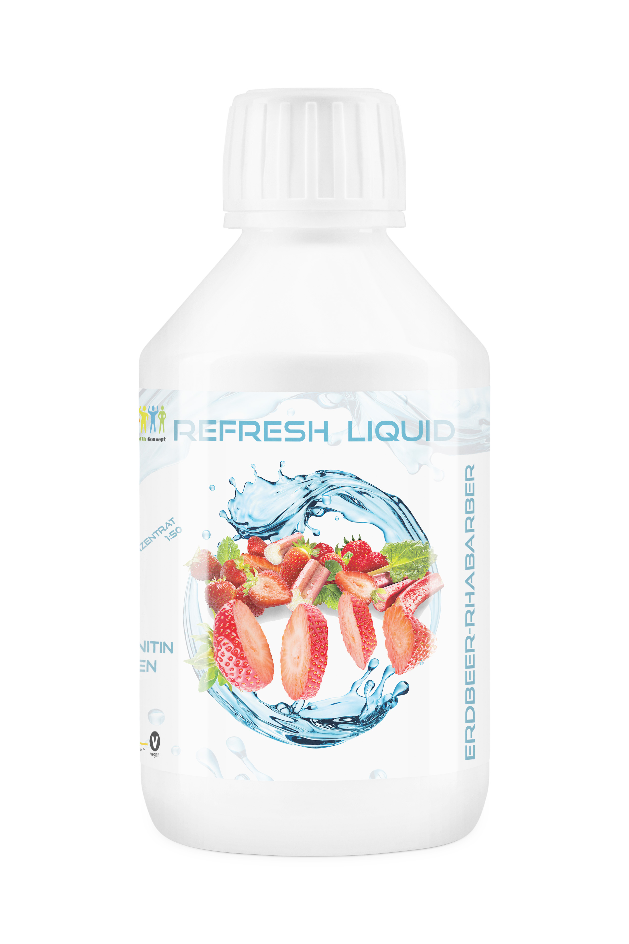 HC Refresh Liquid Erdbeere Rhabarber  Konzentrat 1zu150 - Zuckerfreier Sirup